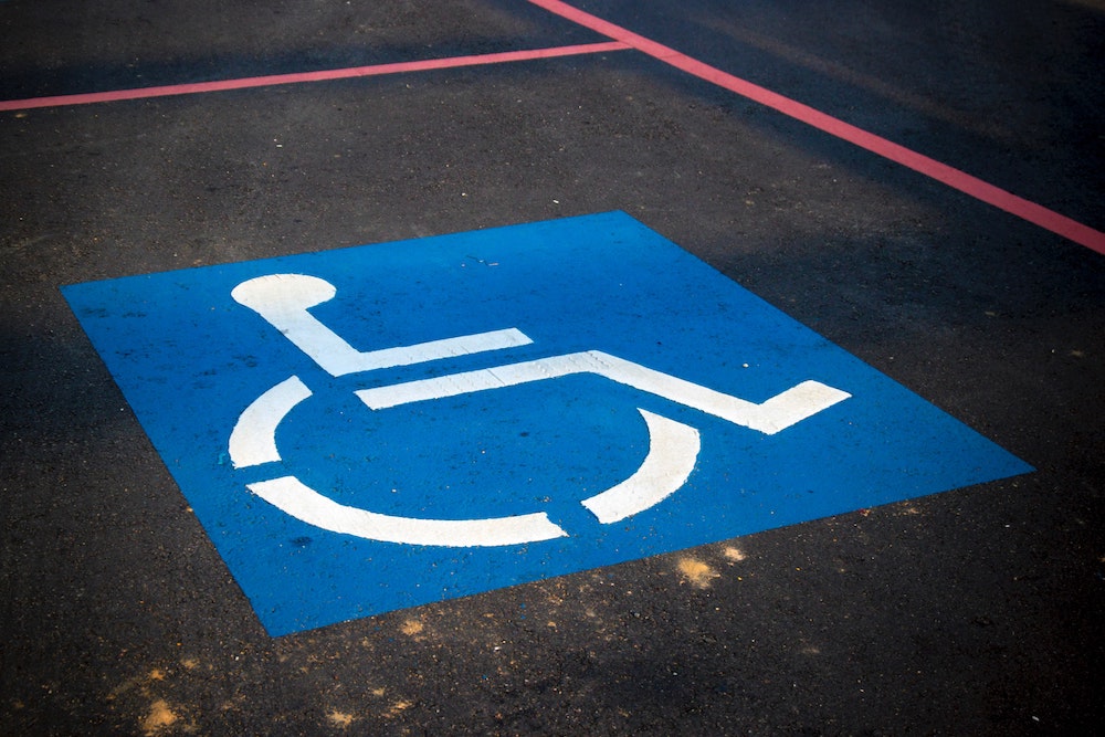 disabled person parking bay sign