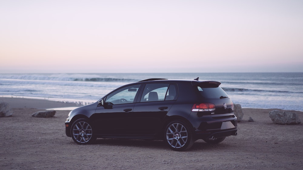 a new black car