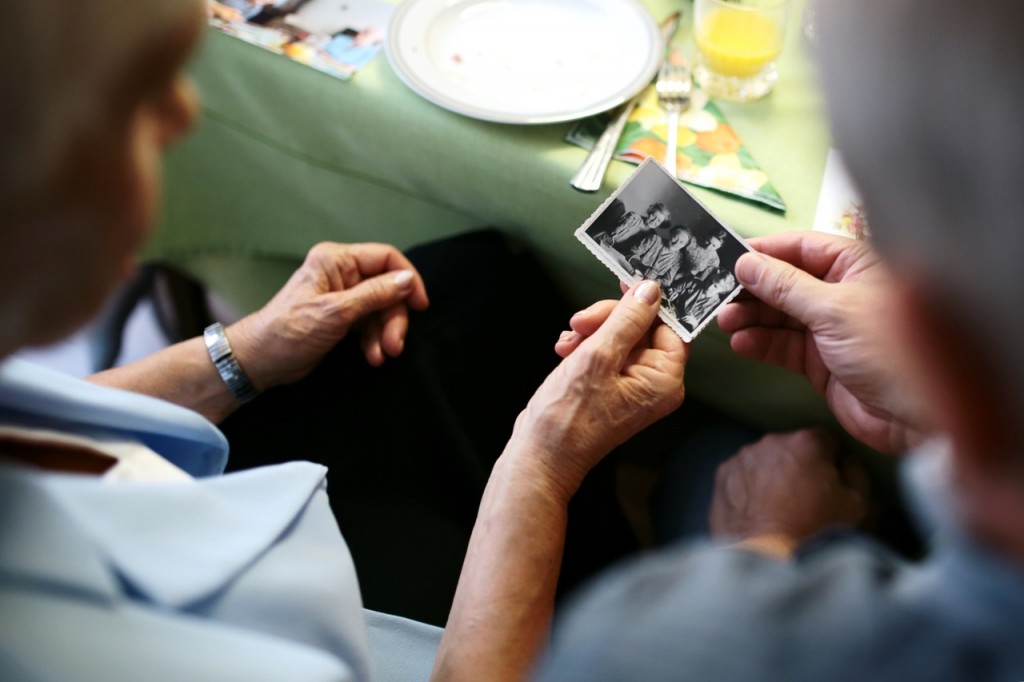 Elderly couple share photo to compare how they have aged