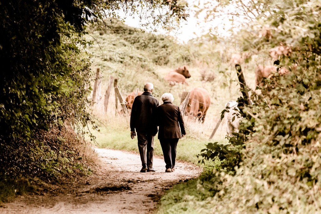 An elderly and healthy couple 
