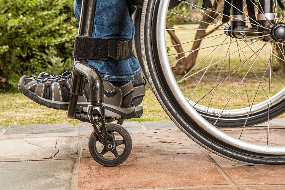 Person using wheelchair outdoors in Devon