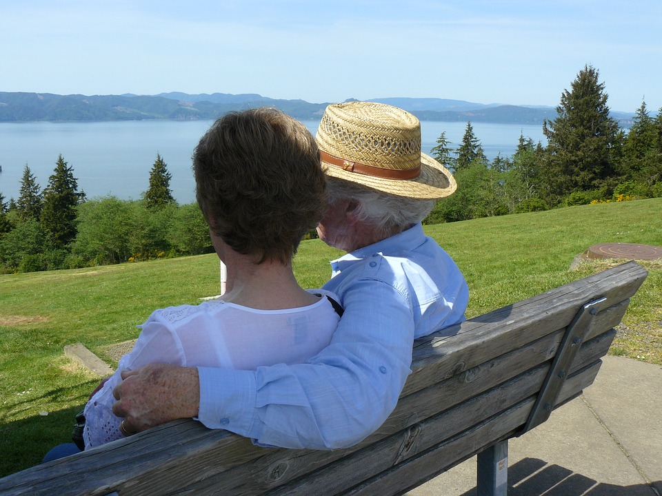 Old couple in the sun