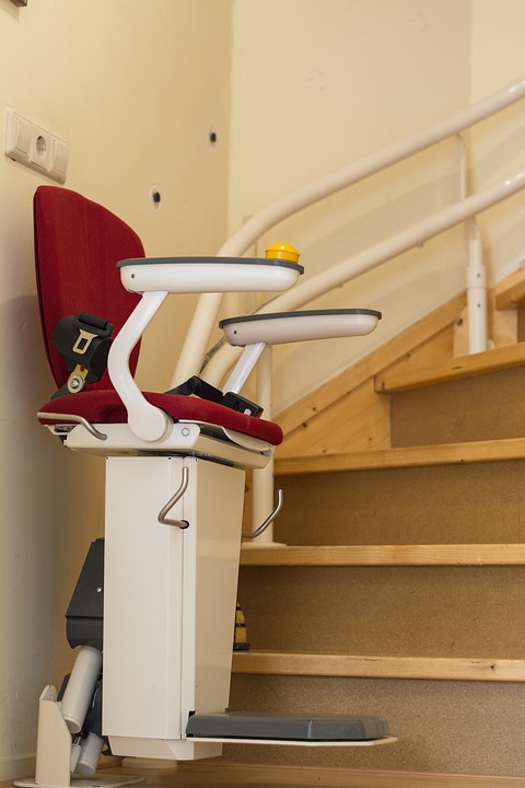 Stair lift installed in a home