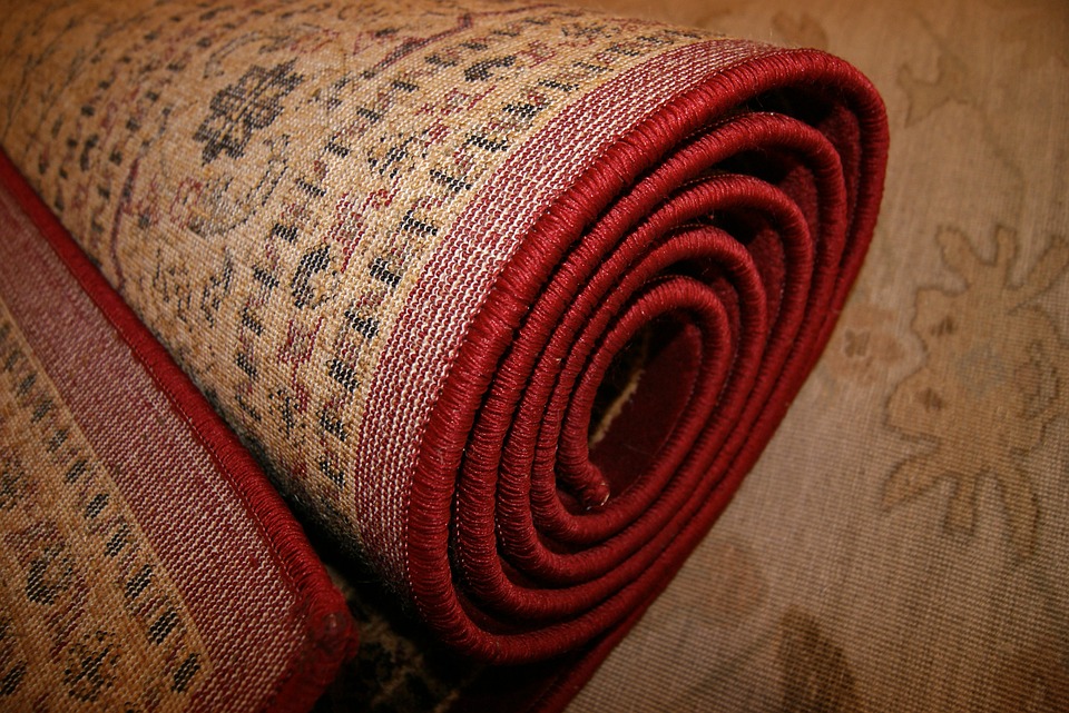 A rug rolled up.