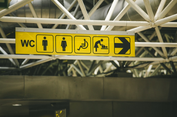 A disabled toilet sign.